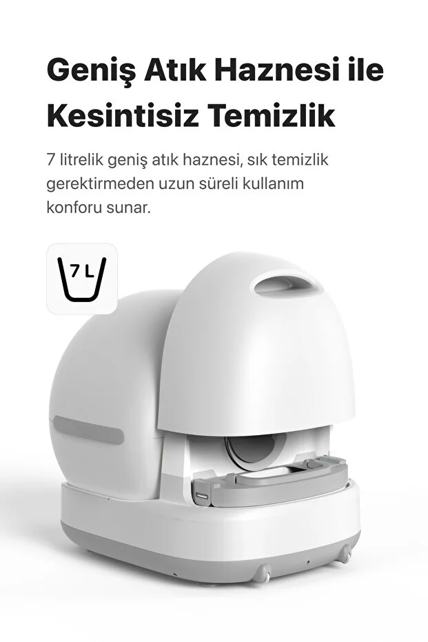 Otomatik Kedi Tuvaleti | 72L, 7L Atık Hazneli, UV, Wifi, Mobil Kontrol, Akıllı Kedi Tuvaleti (X8624) Otomatik Kedi Tuvaleti | 72L, 7L Atık Hazneli, UV, Wifi, Mobil Kontrol, Akıllı Kedi Tuvaleti (X8624)